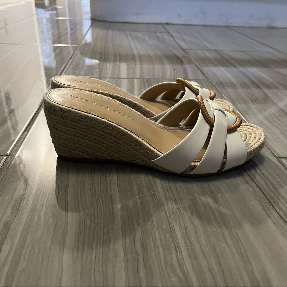 White wedge heel sandals